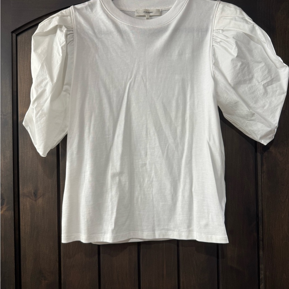 Frame White Crew Neck Tee